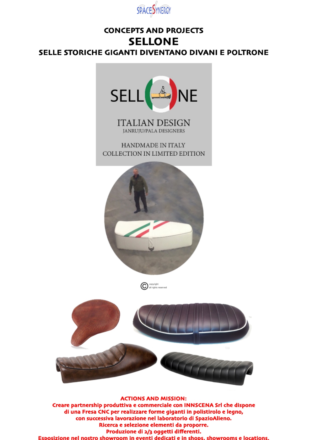 Sellone — Italian Design, JanRuju/Pala Designers, Handmade in Italy, selle storiche giganti diventano divani